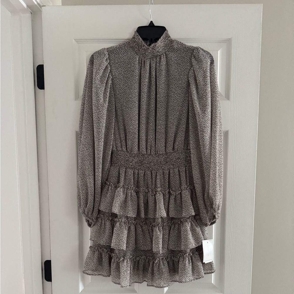 1. State Elegant White and Taupe dress